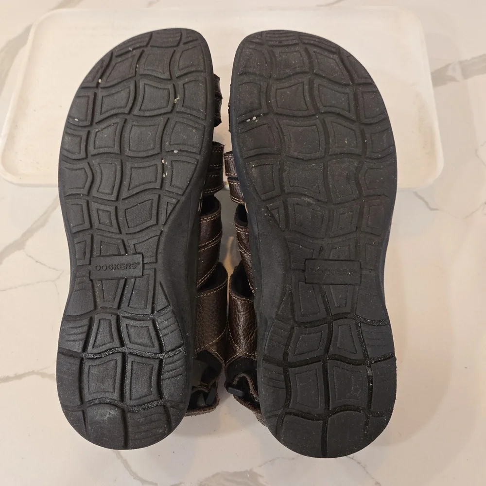 Leather Brown Fishermans Hiking Outdoor Sandals Mens Size 12